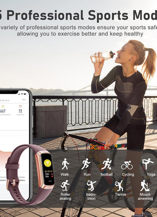 Fitness Tracker with Step Counter/Calories/Stopwatch, Activity Tracker, Health Tracker with Heart Rate Monitor, Sleep Tracker,1.10''AMOLED Touch Color Screen, Pedometer Watch for Women Men