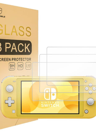 Mr.Shield [3-PACK] Designed For Nintendo Switch Lite [Tempered Glass] Screen Protector [0.3mm Ultra Thin 9H Hardness 2.5D Round Edge] with Lifetime Replacement | Japan Glass with 9H Hardness