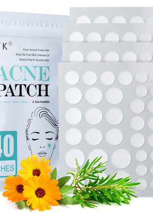 TKTK Pimple Patch for Face, Hydrocolloid Acne Absorbing Dots, 4 Sizes 140CT