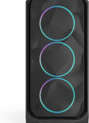 Fractal Design Meshify 3 XL Black RGB Tempered Glass Light Tint - High Airflow PC Gaming Case - Mesh Front Panel - Three ARGB Momentum 14 Gen 2 Fans Included - Spacious Interior - GPU up to 512mm