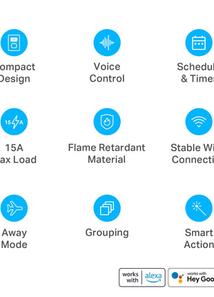 Kasa Smart Plug Mini 15A, Smart Home Wi-Fi Outlet Works with Alexa, Google Home & IFTTT, No Hub Required, UL Certified, 2.4G WiFi Only, 4-Pack(EP10P4) , White