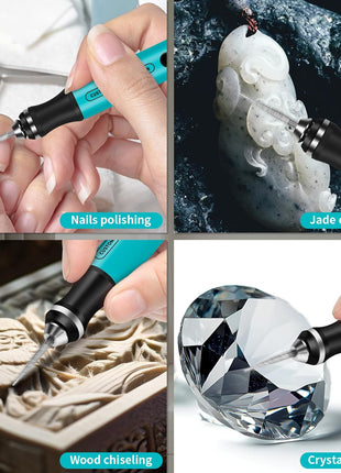 Engraving Pen by VPETLITM, Ultimate Cordless Portable Tool for Artists & DIYers - Engrave 50+ Surfaces - Beginner Friendly - Rechargeable - Free 30 Bits & Mastery Guide & Stencils