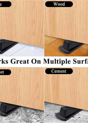 4 Pack Door Stoppers for Bottom of Door, Rubber Door Stopper Wedge, Sturdy Stackable Door Stops for Floor