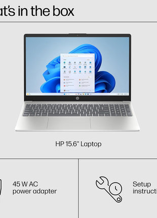 HP 15.6 inch Laptop, HD Touchscreen Display, AMD Ryzen 3 7320U, 8 GB RAM, 128 GB SSD, AMD Radeon Graphics, Windows 11 Home in S Mode, Natural Silver, 15- fc0099nr