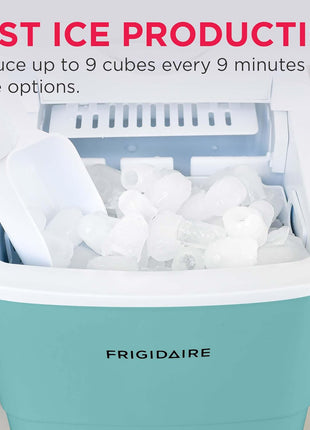 Frigidaire EFIC108-Blue Compact Ice Maker, Counter-top Portable, 26 lb per Day, Blue