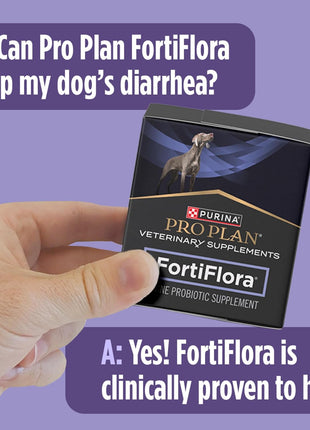 Purina Pro Plan Veterinary Supplements FortiFlora Daily Probiotics for Dogs,Helps Digestive Gut Health and Diarrhea - 30 ct. Box,(Pack of 2)
