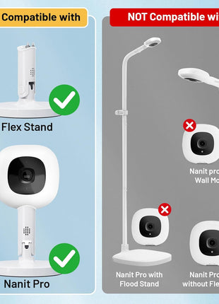 Portable Baby Monitor Mount Compatible with Nanit Smart Pro Baby Monitor & Flex Stand,8inches Flexible Arm with Adjustable Clip Secure Crib,Baby Camera Mount Without Tool or Wall Damage