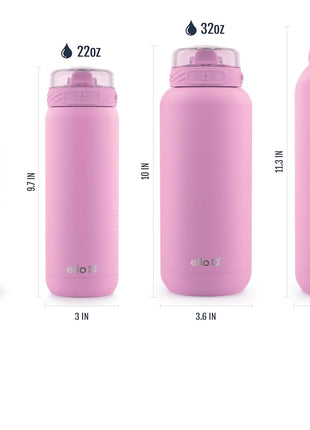 Ello Cooper 18oz Insulated Stainless Kids Water Bottle with Straw, Bubblegum