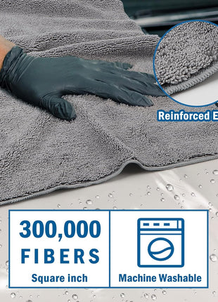 HOMEXCEL Professional Large Microfiber Car Drying Towels 2 Pack, Lint Free, Scratch Free, Highly Absorbent Drying Towel for Cars, SUVs, RVs, Trucks, and Boats,31 inch x 24 inch,Grey