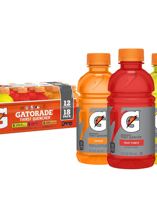 Gatorade Thirst Quencher Sports Drink, Variety Pack, 12 Fl Oz (Pack of 18)
