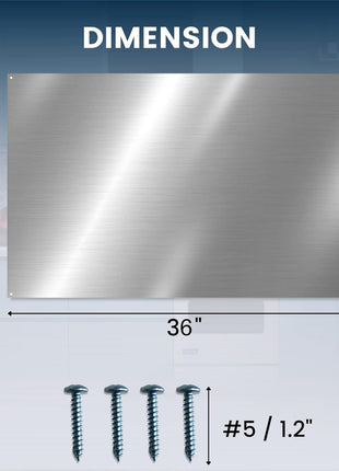 24" x 36" Reversible Metal Backsplash Matching screws | Compatible with Broan-NuTone SP3004 - Ultra Flat and Flushed Metal Panel Splatter Guard for Stovetop Easy Installation