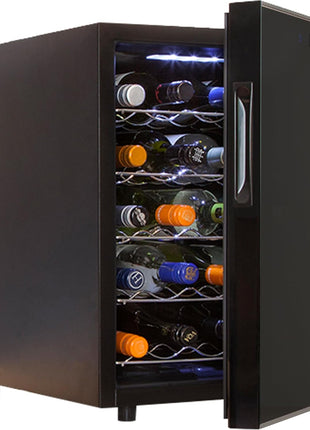 Koolatron Urban Series 20 Bottle Wine Cooler, Black Thermoelectric Wine Fridge, Freestanding Wine Refrigerator for Home Bar, Small Kitchen, Apartment, Condo, Cottage, RV