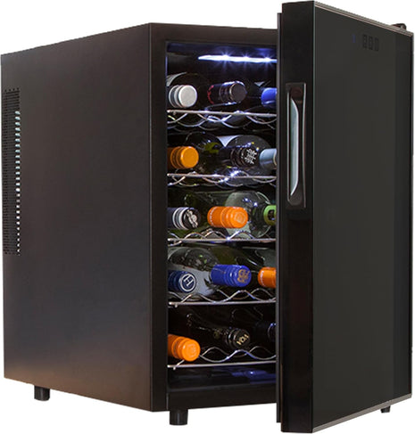 Koolatron Urban Series 20 Bottle Wine Cooler, Black Thermoelectric Wine Fridge, Freestanding Wine Refrigerator for Home Bar, Small Kitchen, Apartment, Condo, Cottage, RV