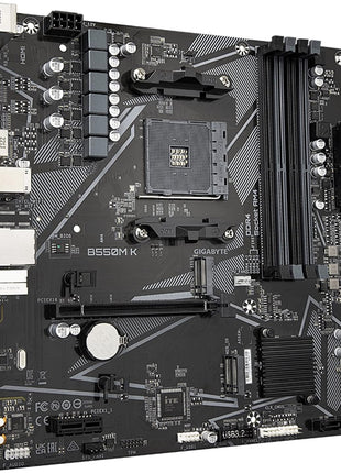 GIGABYTE B550M K AMD AM4 Micro-ATX Motherboard, Supports Ryzen 5000/4000/3000 Series Processors, DDR4, 3+3 Power Phase, 2X M.2, PCIe 4.0, USB 3.2 Gen 1, GbE LAN, Q-Flash