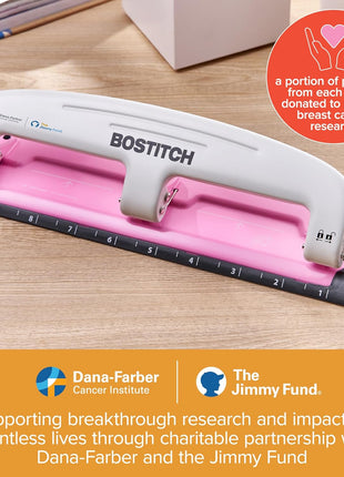 PaperPro inCOURAGE 12 Reduced Effort 3-Hole Punch, 12 Sheets, Pink (2188)