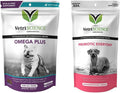 VetriScience Probiotic Everyday for Dogs, Duck Flavor, 120 Chews & Omega Plus Advanced Skin Supplement for Dogs, 40 Chews