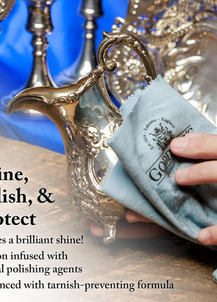 Goddard's Silver Polishing Cloth for Jewelry, Remove Tarnish on Plated or Sterling Silver, Gold, Antiques, and Leaves Tarnish Protection, 1 Cloth