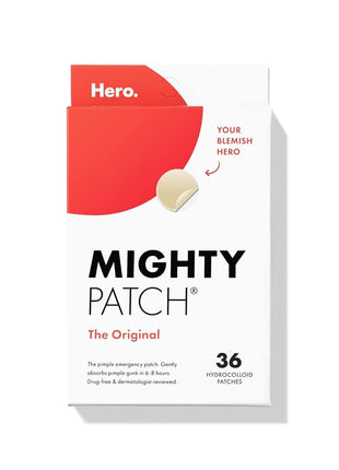 Mighty Patch Hero Cosmetics Original Nighttime Acne Pimple Patches, 36 Ct | #1 Hydrocolloid Acne Patches, Shrinking Zits & Whiteheads in 1 Use, Spot Treatment, Pimple Stickers for Face