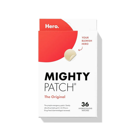 Mighty Patch Hero Cosmetics Original Nighttime Acne Pimple Patches, 36 Ct | #1 Hydrocolloid Acne Patches, Shrinking Zits & Whiteheads in 1 Use, Spot Treatment, Pimple Stickers for Face