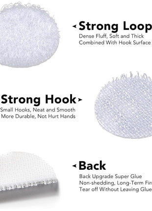 1000 Pcs(500 Pairs) 0.59inch Diameter Strong Sticky Round Nylon Dots, Hook and Loop Circle Dots with Adhesive, for Arts and Crafts Classroom, Office, Home