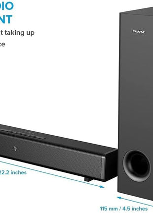 Creative Stage 360 2.1 Bluetooth Sound Bar Speaker - 120 W RMS - Black