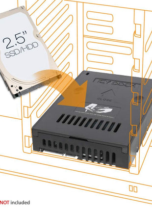ICY DOCK 2.5 inch to 3.5 inch SATA HDD & SSD Mounting Kit for Internal 3.5" Drive Bay with Removable Cover | EZConvert Lite MB882SP-1S-2B