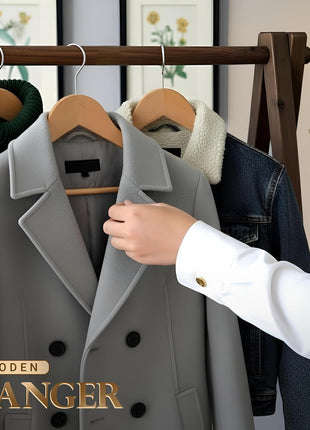 Utopia Home Wooden Hangers 20 Pack – Slim Suit Hangers Natural | 360° rotatable hook | Shoulder grooves | Durable & slim design | Ideal for suits, coats & jackets