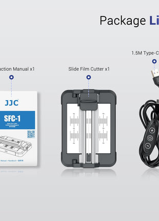 JJC Negative Slide Film Cutter for 35mm 120 Format Strips for Clean Cutting | Negative Cutter with 11-Level Brightness LED Backlight, USB-C Charging, Precision Marks to Assist with Cutting, Iron Base