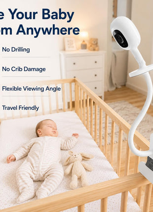 Baby Monitor Mount Compatible with Nanit Pro Smart Baby Monitor & Flex Stand ,Also for Cameras with 1/4 Screw Mount Flexible Long Gooseneck ArmBaby Camera Holder Stand Without Tools