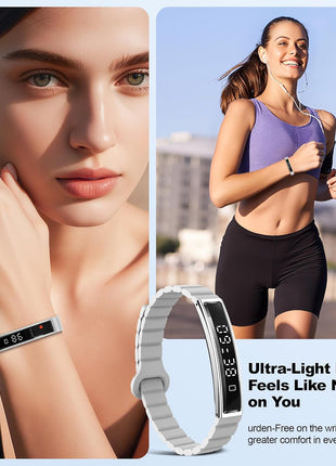 Smart Bracelet for Women Men, Health Activity Fitness Trackers, 24/7 Heart Rate & Sleep Tracker, HRV & Stress Monitor, Smart Wristband with 2 Bands for Calorie/Step Counter, Free APP for iOS & Android