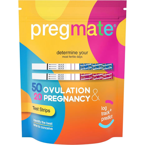 Pregmate 50 Ovulation and 20 Pregnancy Test Strips Predictor Kit