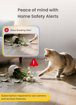 Furbo 360° Cat Camera + Mini [New Subscription Required at Setup] 2-Camera Bundle Nanny Subscription: Cat Safety & Home Security Alerts, Pet Camera with Speaker, Phone App & Night Vision