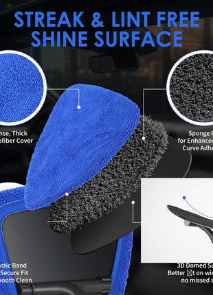 24 Inch Car Windshield Cleaner Tool, 3D Window Cleaning Wand with Microfiber Towel and Long Handle Pro Set