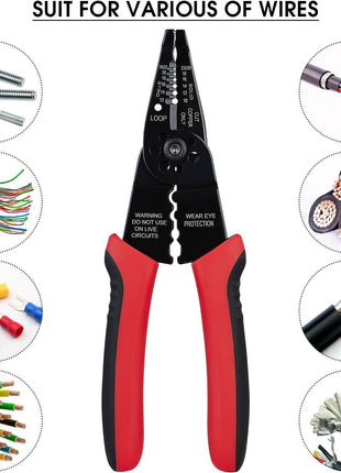 WGGE WG-015 Professional 8-inch Wire Stripper/wire crimping tool, Wire Cutter, Wire Crimper, Cable Stripper, Wiring Tools and Multi-Function Hand Tool