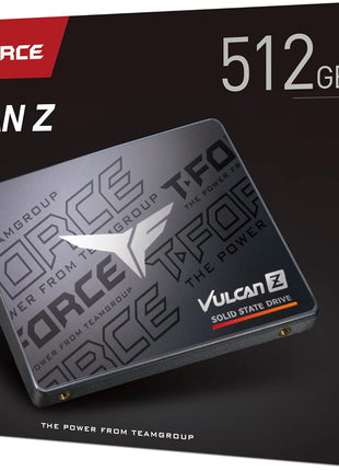 TEAMGROUP T-Force Vulcan Z 512GB SLC Cache 3D NAND TLC 2.5 Inch SATA III Internal Solid State Drive SSD (R/W Speed up to 530/470 MB/s) T253TZ512G0C101