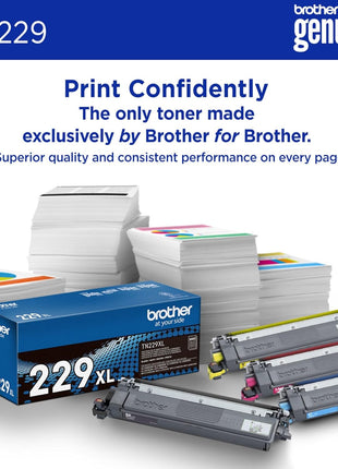 Brother Genuine TN229M Magenta Standard Yield Printer Toner Cartridge - Print up to 1,200 Pages(1) | Brother TN229 Genuine Toner with smudge-free performance and precise yields for reports, presentations and proposals