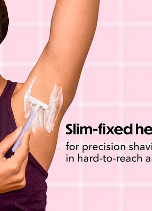 BIC Silky Touch Women's Disposable Razors, With 2 Blades, Pretty Pastel Razor Handles, 10 Count Pack of Shaving Razors
