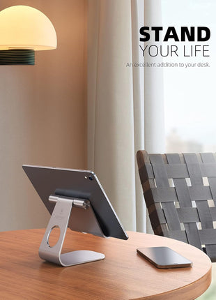 Lamicall iPad Stand Adjustable Tablet Holder, Sturdy Aluminum, Multi-Angle | Dock Stand for 4-13" iPad Pro Air Mini Kindle Tab Switch, All Aluminum Metal, Multi-Angle, Sturdy, Office Desk Accessories