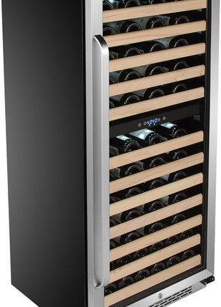 Whynter BWR-0922DZ 92 Built-in or Freestanding Stainless Steel Dual Zone Compressor Large Capacity Wine Refrigerator Rack for Open Bottles and LED Display, Dark Grey
