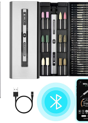 AM ARROWMAX Smart Engraving Pen, HollowCup Motor, 42 Bits with Aluminum Case, OLED, Magnetic Charge, Mini Electric Engraving Tool for Metal, Wood, Glass and Plastic (SGS PRO)