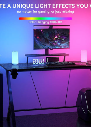 Touch Bedside Table Lamp, [Sleek Design & RGB Mode] 3 Way Dimmable Small Lamp for Bedroom, LED Lamp with Warm White Lights, Multi-Color Smart Nightstand Lamp for for Living Room Home Gifts