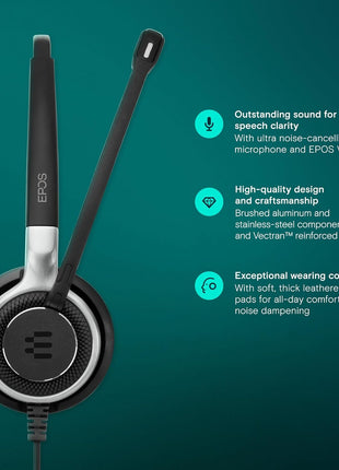Sennheiser SC 665 USB (507257) - Double-Sided Business Headset | UC Optimized and Skype for Business Certified | For Mobile Phone, Tablet, Softphone, and PC (Black)