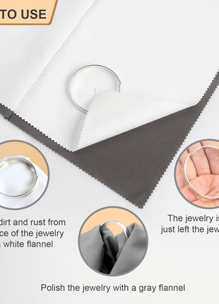 2 PCS Professional Polishing Cloth Large Jewelry Cleaning Cloths, 100% Cotton Multi-Layer Double-Sided Jewelry Cleaning Cloth for Gold Silver Platinum Jewelry