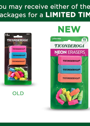 Ticonderoga Dixon Office & School Eraser Combination Set, 15 Eraser Multi-Pack, Multicolored (38931)