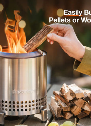 Solo Stove Mesa XL, 7 Inch Tabletop Fire Pit with Stand - Smokeless, Stainless Steel Fire Pit for Camping, Outdoor & Patio- Wood Burning or Pellet Fueled Portable Bonfire, 2.3lbs, Stainless Steel