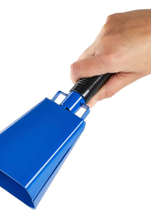 BLUE PANDA Cowbell Noise Maker - 9-Inch, Royal Blue, Pack of 2 - Metal Cowbell Instrument with Ergonomic Handle - Cheering Bell for Stadium Cheers & Celebratory Noise Maker