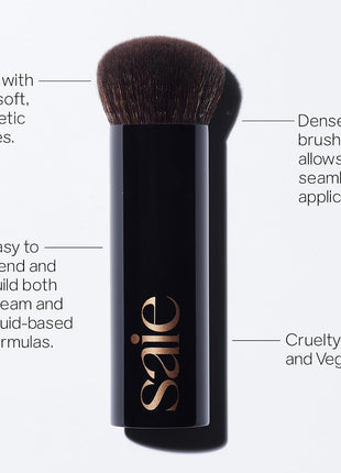 Saie Glow & Blend Duo - Slip Tint Tinted Moisturizer SPF 35 Shade Five + Half (1.35 oz), The Big Liquid Foundation Brush (1 Count), Hydrating Glow & Seamless Blending