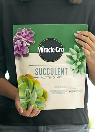 Miracle-Gro Succulent Potting Mix - Potting Soil Mix for Indoor Succulents, Aloe Vera and More, Made with Miracle-Gro Plant Food, 4 qt.