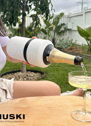 Huski Wine Chiller | Award Winning Iceless Design | Keeps Wine Cold up to 6 Hours | Wine Accessory | Next Generation Ice Bucket | Fits Some Champagne Bottles | Perfect Gift for Wine Lovers (Stainless)