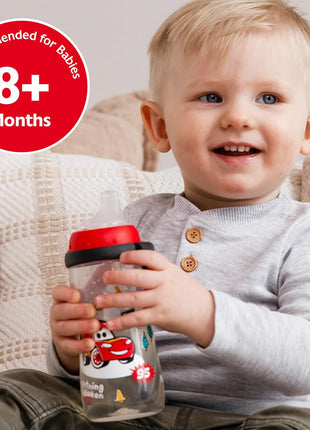 NUK Active Sippy Cup, 10 oz, 2 Pack, Disney's Cars, Lightning McQueen, BPA-Free, Spill-Proof, Transition Cup